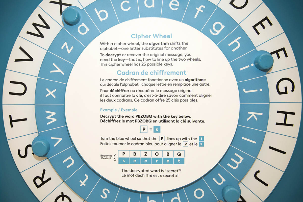 Cipher wheel from Cipher Decipher exhibit
